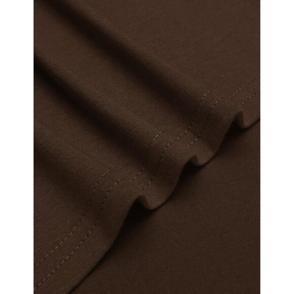 Women's Cardigan Ruffle Shawl Collar Open Front Cape Overcoat Pockets Brown - Picture 6 of 6